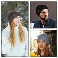 thumbnail image 2 of COOPLUS Slouchy Beanie Hats for Men Warm Winter Hats Mens Beanie Cap Lined Knit Thick Hat （Black & White 2 Piece）, 2 of 10