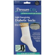 Activa H6164 Pressure Lite Light Energizing Diabetic Crew Socks, Black, X-Large