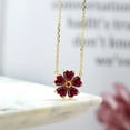thumbnail image 4 of Gem Stone King 18K Yellow Gold Plated Silver Red Created Ruby Pendant Necklace for Women (4.86 Cttw, Heart Shape 6MM, with 18 inch Chain), 4 of 4