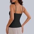 thumbnail image 4 of Inverlee Womens Lace Trim Camisoles Elegant Spaghetti Strap Round Neck Solid Color Tanks Slim Fit Casual V Neck Sleeveless Layering Tops Black S, 4 of 6