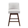 thumbnail image 6 of Tcbosik Swivel Upholstered Bar Stools Set of 2, Modern Counter Height Bar Chair with Wood Legs for Kitchen Island, Easy Assembly, Beige, 6 of 11