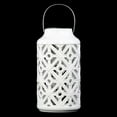 thumbnail image 1 of Urban Trends Ceramic Cylindrical Lantern with Diamond and Circle Design, 1 of 2
