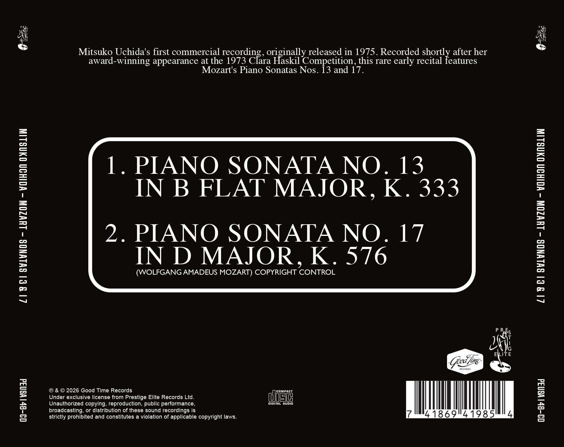 Mitsuko Uchida - Mozart - Sonatas 13 & 17 - Music & Performance - CD