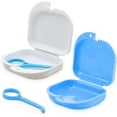 thumbnail image 1 of 2 Pcs Étui de Rétention Orthodontique avec Trous d'Aération, Étui de Protection Buccale Boîte de Rétention Dentaire avec Outil de Retrait d'Appareils Invisibles - Léger et Portable, Bleu Clair et Blanc, 1 of 8