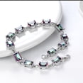 thumbnail image 4 of Women Tennis Bracelets Retro Multicolor CZ Square Mystic Rainbow Topaz Sterling Silver Jewelry Valentine Gifts, 4 of 8