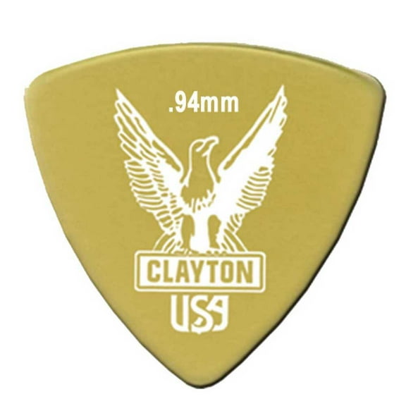 Clayton Ultem Gold Tortoise Pick Rounded Triangle .94mm 12Pc