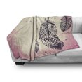 thumbnail image 2 of Tribal Soft Flannel Fleece Throw Blanket, Boho Feathers on Paintbrush Polka Dots Dreamcatcher, Cozy Plush for Indoor and Outdoor Use, 60" x 80", Pale Pink Cream, by Ambesonne, 2 of 5
