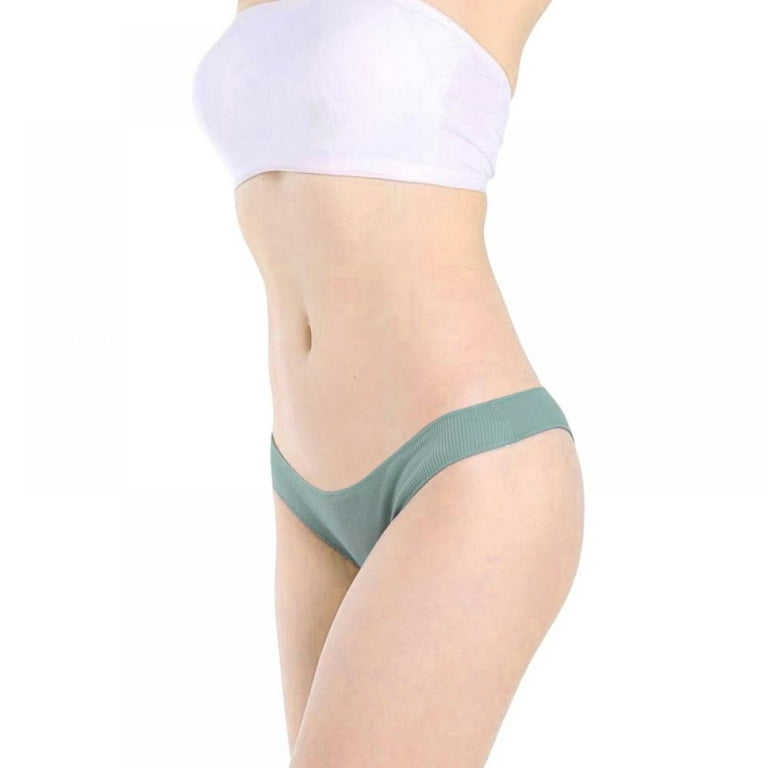 Xmarks 100% Cotton Thong Bikini Underwear Seamless Breathable Panties for  Women