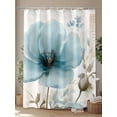 thumbnail image 4 of Watercolor Blue Flowers Shower Curtain, Vintage Background Pastoral Style Waterproof Shower Curtain Set with 12 Hooks Lightweight Washable Fabric Shower Curtains for Bathroom 72x84 Inches, 4 of 6