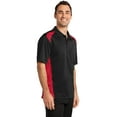 thumbnail image 4 of CornerStone CS416 Mens Select Snag-Proof Two Way Colorblock Pocket Polo T-Shirt, Black & Red - 4XL, 4 of 6