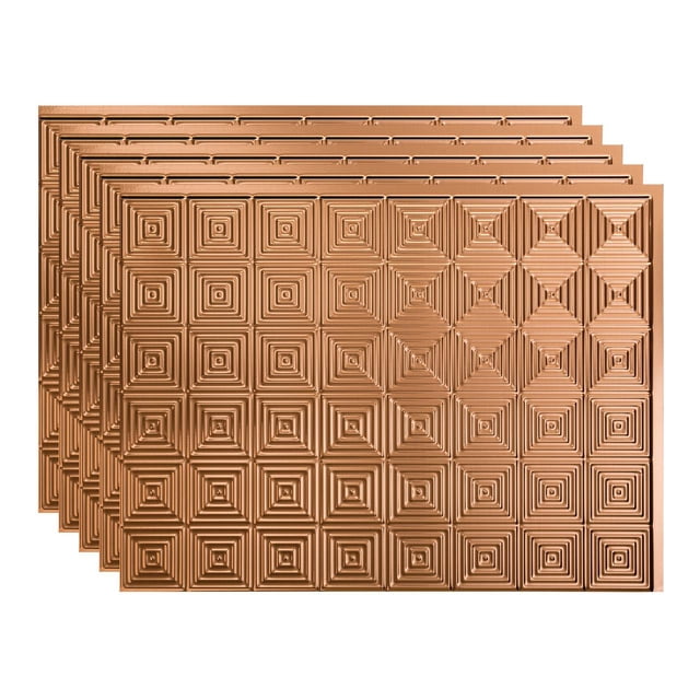FASÄDE 18in x 24in Miniquattro Polished Copper Backsplash Panel (5 Pack)