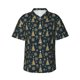 thumbnail image 1 of Fotbe Gold Snowflake Christmas Tree Camisa Hawaiana para Hombre Unisex – Camisa Casual de Verano con Botones de Manga Corta de Algodón y Lino,Medium, 1 of 7