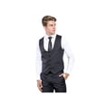 thumbnail image 5 of Men 3pc European Vested Suit WESSI by J.VALINTIN Extra Slim Fit JV28 black gray, 5 of 9