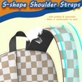 thumbnail image 5 of Brown and White Checkered Pattern 17" School Backpacks for Teens,Waterproof Oxford Fabric,S-Shape Padded Straps for School,Travel,Hiking,Camping, 5 of 6