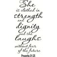 thumbnail image 1 of Proverbs 31:25 Bible Verse Vinyl Wall Decals by Scripture Wall Art, Quotes, Stickers (V4), 1 of 2