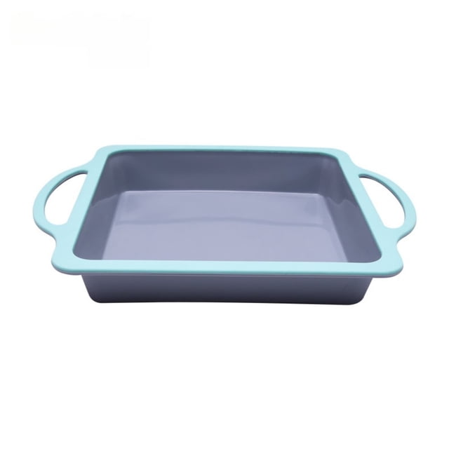 Molde para pasteles con molde de silicona y aro de acero inoxidable. Molde flexible para hornear de dos colores con marco de soporte metálico incorporado. Utensilio de repostería antiadherente apto