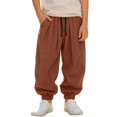 thumbnail image 3 of Ruyang Toddler Baby Boys Drawstring Harem Pant Lightweight Loose Fitting Sports Pants Kids Solid Breathable Casual Sweatpant, 3 of 6