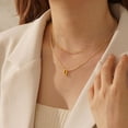 thumbnail image 3 of Initial Necklace, Layered Letter Pendant Necklace, Personalized Jewelry, Gold Alphabet Necklace, Dainty Charm Necklace for Women, 3 of 6