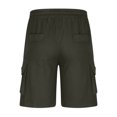 thumbnail image 6 of RYDCOT Long Cargo Shorts for Men Cotton Casual Wild Outdoor Work Relaxed Fit Below Knee Capri Shorts with Multi-Pockets Army Green, 6 of 6