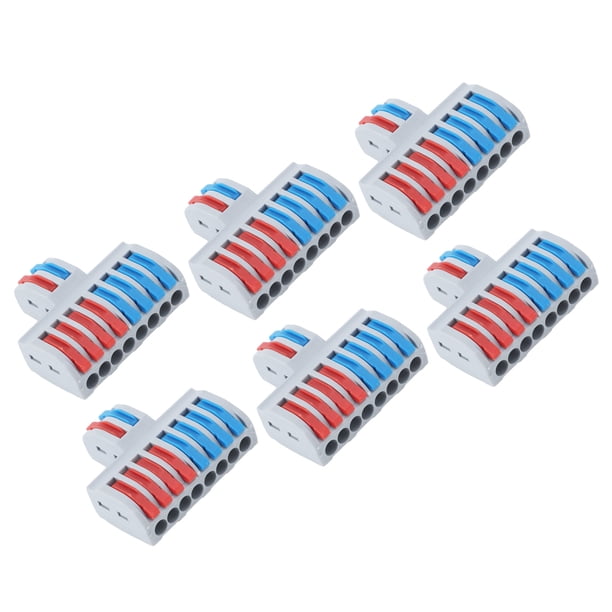 Conector De Cable De Palanca, Pelado De 10 Mm, 6 Piezas, Conectores A Tope De 8 Vías Para Control Eléctrico Para Cables Duros Y Blandos