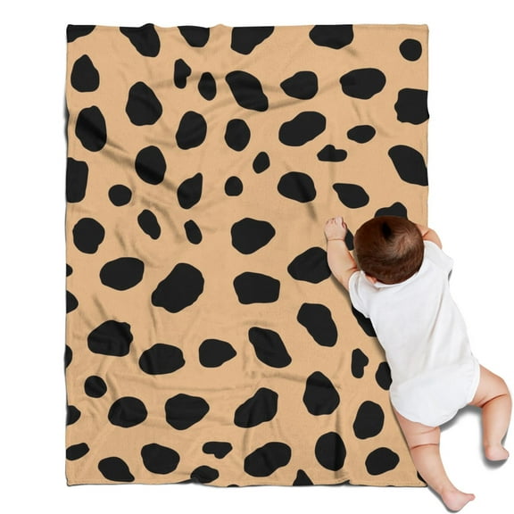 Brown and Black Of Leopard Print Blanket,Comfortable Soft Flannel Throw Blanket,All Season,Warm Lightweight Blankets for Sofa Bed Couch Living Room Chair,30"x40"