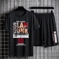 thumbnail image 3 of Chándal de Anime Slam Dunk para hombre, camiseta de Hanamichi Sakuragi, 100% algodón, camisetas de gran tamaño, pantalones cortos informales de Manga, conjunto de 2 piezas, 3 of 4