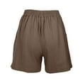 thumbnail image 4 of Hienoo Women's Linen Vintage Casual Shorts Solid High Waist Loose Fit Shorts, Sizes M-3XL, 4 of 4