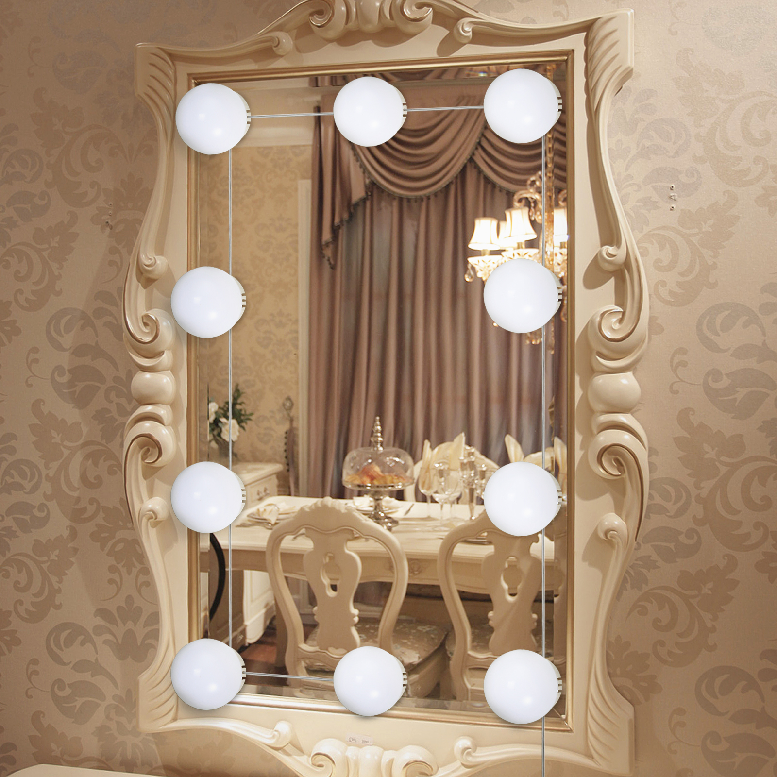 Portable Rechargeable LED Vanity Mirror Light with 4 LED Bulbs for Bathroom Dressing Room Vanity Table Cordless Makeup Lights