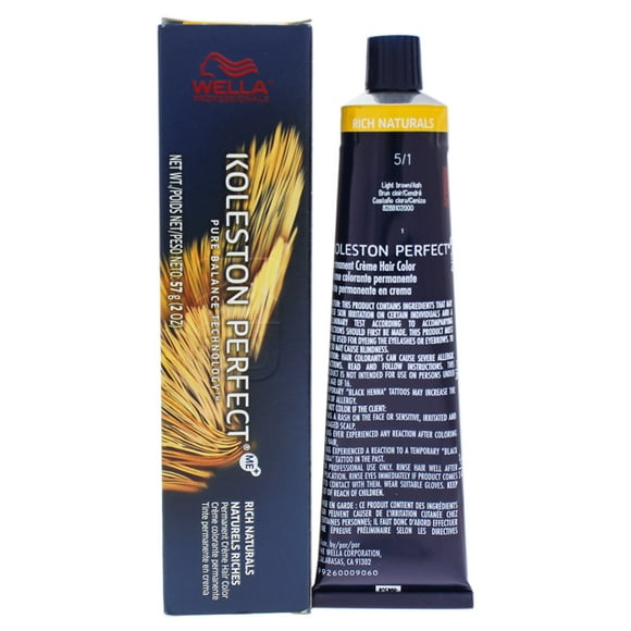Koleston Perfect Permanent Creme Haircolor - 5 1 Light Brown-Ash par Wella pour Unisexe - 2 oz Hair Co