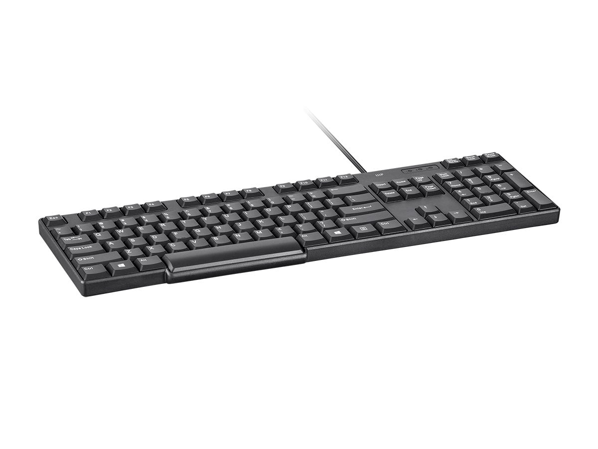 Monoprice USB Keyboard - Black, Spill Resistant Membrane, Comfortable, Standard Layout - Workstream Collection