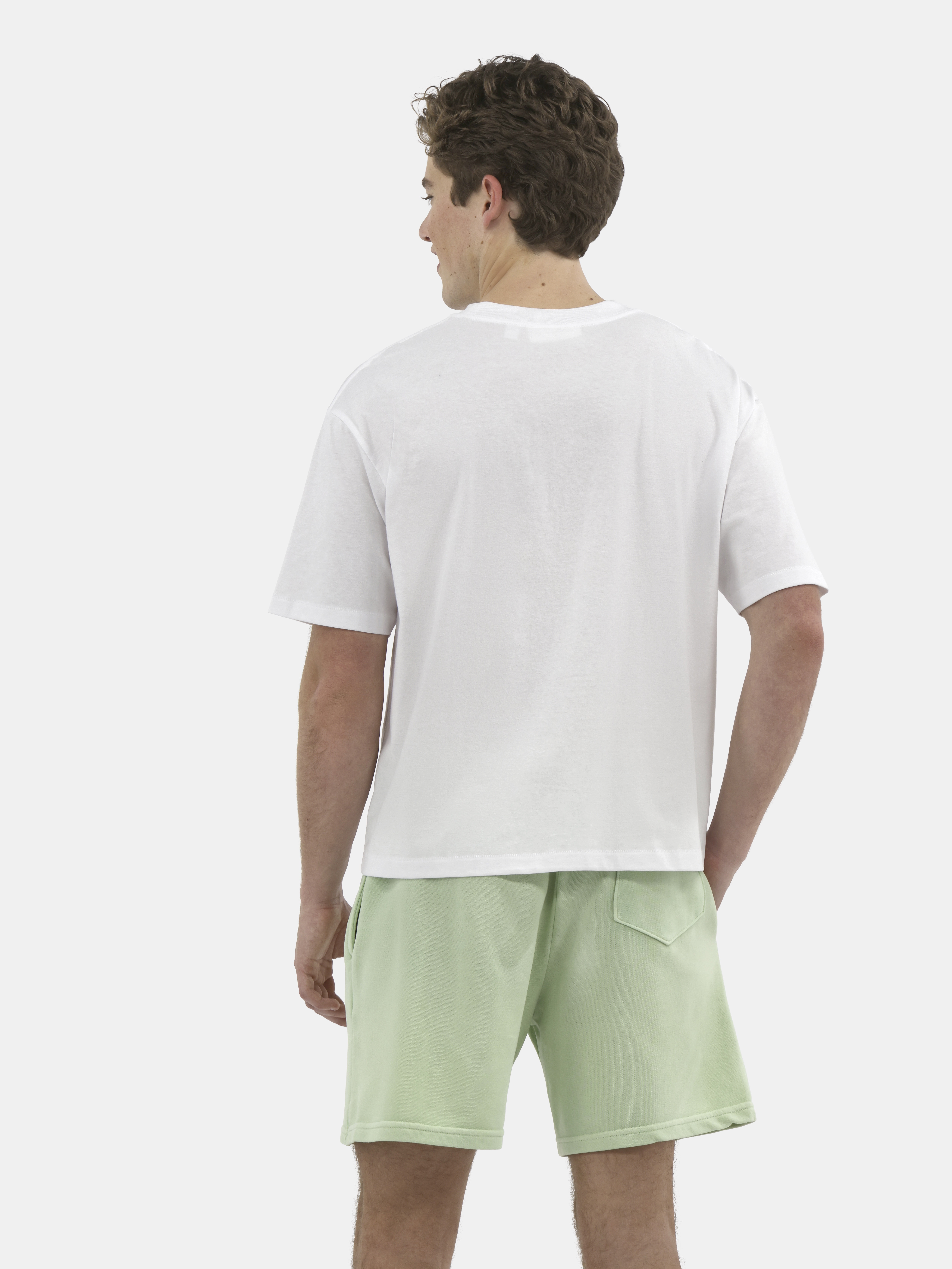 No Boundaries Cotton Oversized Cropped Tee with Short Sleeves, 2-Pack, Men's and Big Men's XS-5XL