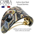 thumbnail image 3 of Camila Paris CP2982 French Hair Barrette, Hair Ponytail Holder for Fine Long Hair, Handmade Onyx, Strong Hold Grip Hair Clips for Women, No Slip Styling Girls Hair Accessories, Made in France, 3 of 4