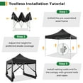 thumbnail image 3 of HOTEEL 10x10 Heavy Duty Canopy Tent, Pop up Canopies with Netting Screened ,Waterproof Ez up Canopy with Sidewalls, Outdoor Instant Party Tent for Backyard,Black, 3 of 10