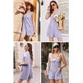 thumbnail image 2 of Mono corto tipo gofre para mujer Romper Ekouaer, color morado, talla S, 2 of 6