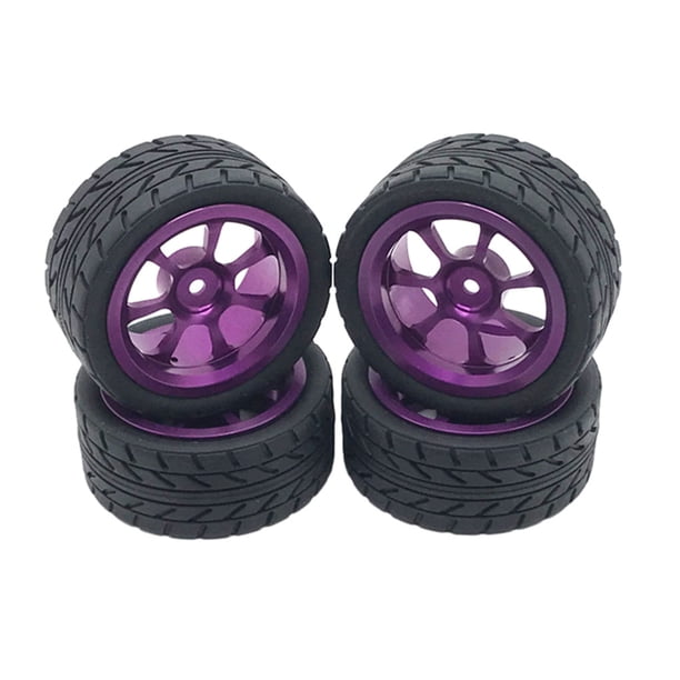 Bewildely 4 unids/set de llantas de rueda mejoradas de coche RC de aleación de aluminio para Wltoys 1/18 A949 llantas de Metal para coche RC Kits de construcción modelo púrpura