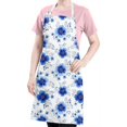 thumbnail image 5 of Pioneer Flower Floral Print Pattern Apron for Women and Men, Cotton Linen Waterproof with Pockets, Adjustable, 33x27 Inch for Kitchen, Gardening, BBQ, Salon, 5 of 6