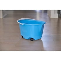 HetayC EZ-Glide Multi-Purpose Bucket on Wheels, 5-Gallon, Blue, for Bathroom/Home/Kitchen Cleaning or Car Washing
