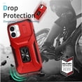 thumbnail image 2 of Funda para GANGXUN iPhone 16 - Soporte metálico, Función magnética, Rojo, 2 of 5