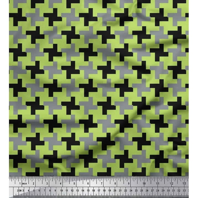 Soimoi Poly Georgette Fabric Abstract Geometric Fabric Prints by Yard 52 Inch Wide