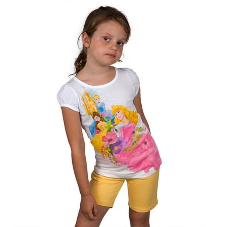 Disney Princesses - Golden Garden Yellow Girls Juvy Shorts Set