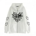 thumbnail image 2 of Eashery Hoodies for Women Long Sleeve Lapel Zip Up Sweatshirt Oversized Hoodies Sweatshirts Cropped Sweatshirts for Women (White,XL), 2 of 3
