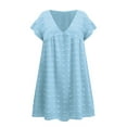 thumbnail image 4 of Felwors Robe Manches Courtes Mini Taille Sexy Robe Décontractée Cou Haut Flowy Femmes Robe de Femmes, 4 of 7