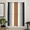 thumbnail image 4 of Modern Brown Black Semi Sheer Curtains Drapes for Living Room, Bedroom, French Doors Window 96 Inches Long, Boho Contemporary Geometric Striped Rod Pocket Chiffon Curtain Drapery Voile Drape Panel, 4 of 6