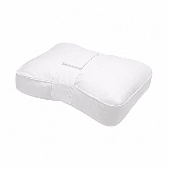 Memory Foam Knee Pillow for Side Sleepers, Ergonomic Leg Support Wedge with Adjustable Strap, White