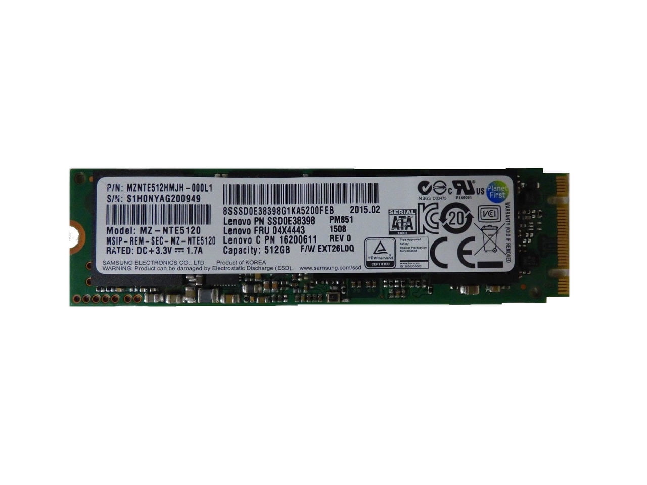 Lenovo ThinkPad X1 Carbon 512 GB SSD Hard Disc 04X4443  Walmart.com