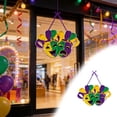 thumbnail image 2 of Mardi Gras Door Decorations Porch Sign, New's Carnival Decorations Door Hanger, Masquerade Carnival Parades Party Wall Window Hanging Decorations, Outdoor Decorations(15.7 inch), 2 of 6