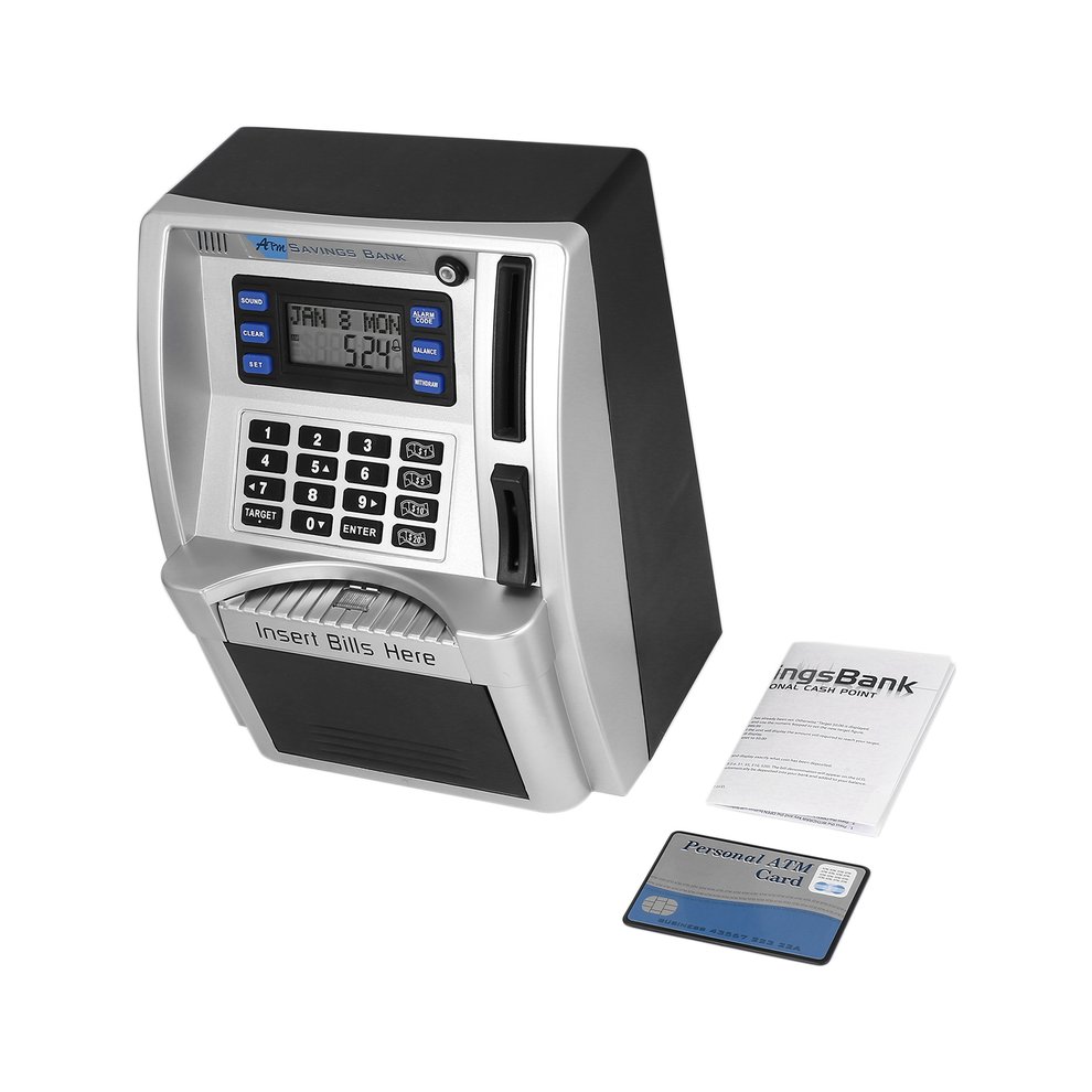 Password Salvadanaio Mini ATM Piggy Bank Giocattolo Regalo di Compleanno per bambini Blu HUSAN Salvadanaio Elettronico per Bambini Password Salvadanaio Mini ATM Piggy Bank Giocattolo Regalo di Compleanno per bambini Blu HUSAN Salvadanaio Elettronico per Bambini