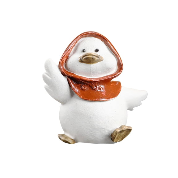 Duck Figurine Small Duck Statue Desktop Ornament Decorative Cute Clay Sculpture for Bedroom Housewarming Living Room Entryway Tea B