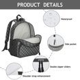 thumbnail image 4 of Gray Checkerboard Backpack Backpack for School,Cute School Bag,Schoolbag with Adjustable Shoulder Straps & Padded Back,13.8"x11.4"x6", 4 of 6