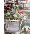 thumbnail image 4 of Outdoor Tablecloth with Umbrella Hole and Zipper, Light Blue Snowman Christmas Round Table Cloth 60 Inch Waterproof Tablecloth, Xmas Tree Snowflake Picnic Table Cover for Patio Camping, 4 of 7